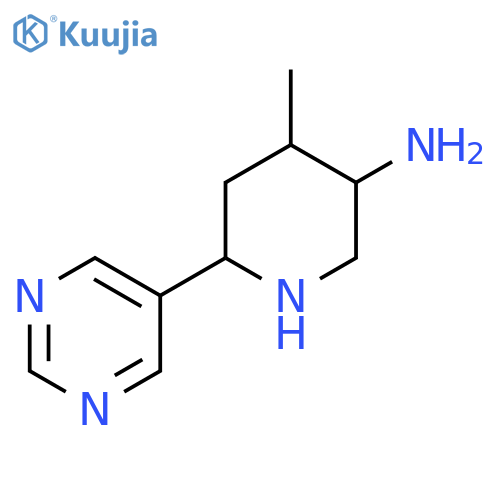 4-methyl-6-(pyrimidin-5-yl)piperidin-3-amine structure