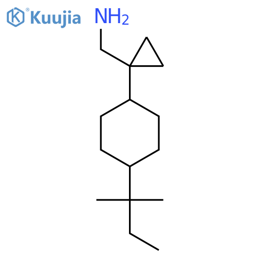 {1-4-(2-methylbutan-2-yl)cyclohexylcyclopropyl}methanamine structure