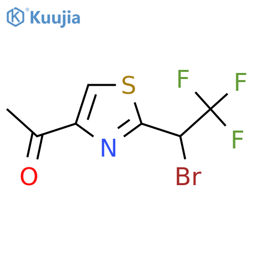 1-2-(1-bromo-2,2,2-trifluoroethyl)-1,3-thiazol-4-ylethan-1-one structure