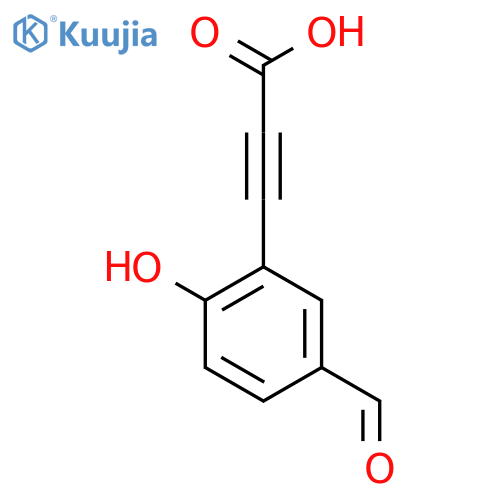 3-(5-formyl-2-hydroxyphenyl)prop-2-ynoic acid structure