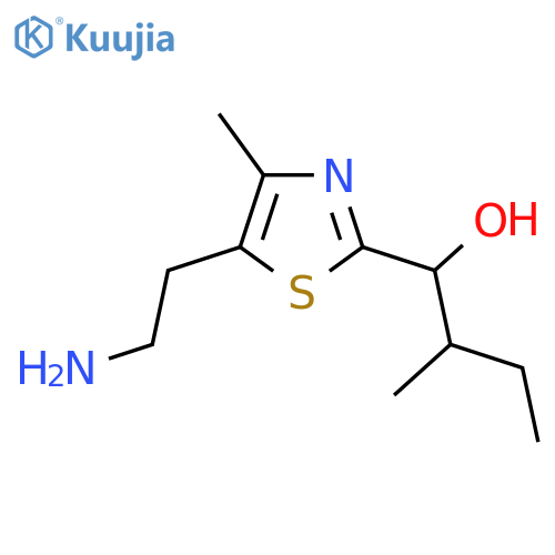 1-5-(2-aminoethyl)-4-methyl-1,3-thiazol-2-yl-2-methylbutan-1-ol structure