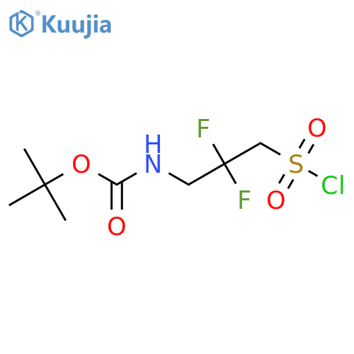 tert-butyl N-3-(chlorosulfonyl)-2,2-difluoropropylcarbamate structure