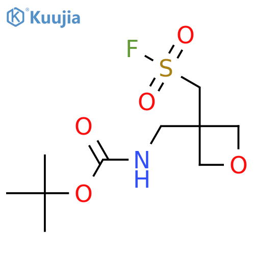 tert-butyl N-({3-(fluorosulfonyl)methyloxetan-3-yl}methyl)carbamate structure