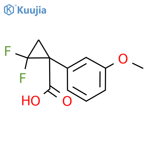 2,2-difluoro-1-(3-methoxyphenyl)cyclopropane-1-carboxylic acid structure
