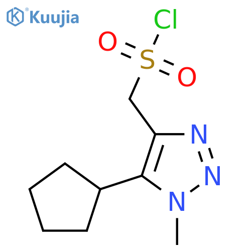 (5-cyclopentyl-1-methyl-1H-1,2,3-triazol-4-yl)methanesulfonyl chloride structure