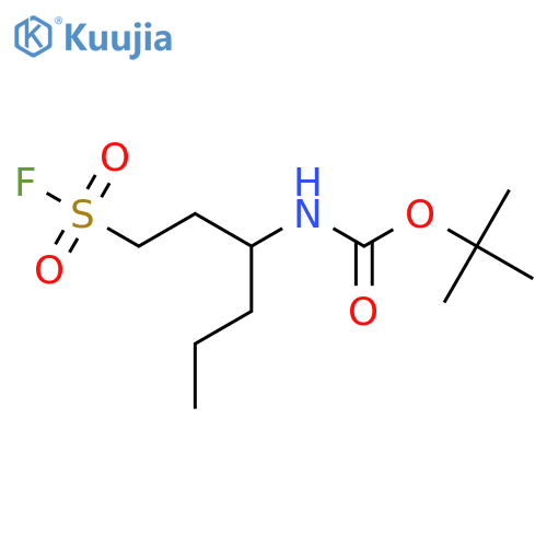 tert-butyl N-1-(fluorosulfonyl)hexan-3-ylcarbamate structure