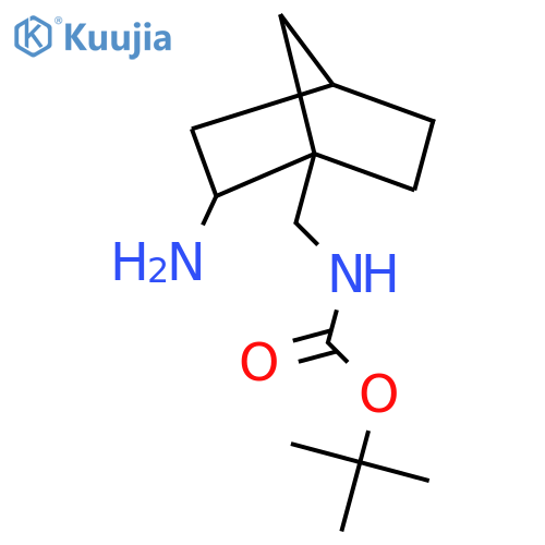 tert-butyl N-({2-aminobicyclo2.2.1heptan-1-yl}methyl)carbamate structure