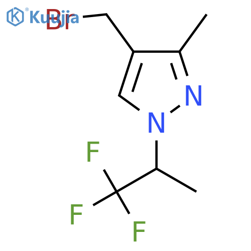 4-(bromomethyl)-3-methyl-1-(1,1,1-trifluoropropan-2-yl)-1H-pyrazole structure