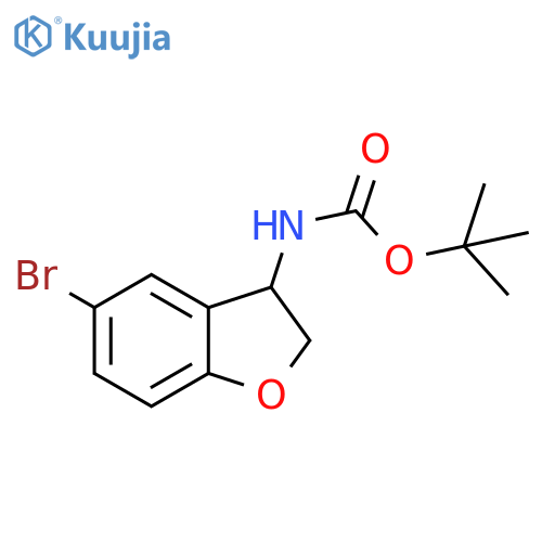 tert-butyl N-(5-bromo-2,3-dihydro-1-benzofuran-3-yl)carbamate structure