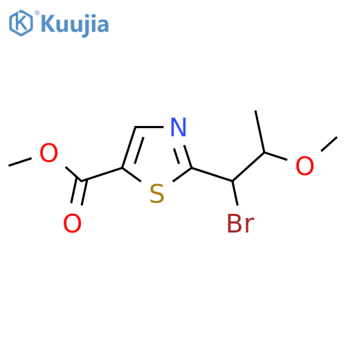 methyl 2-(1-bromo-2-methoxypropyl)-1,3-thiazole-5-carboxylate structure