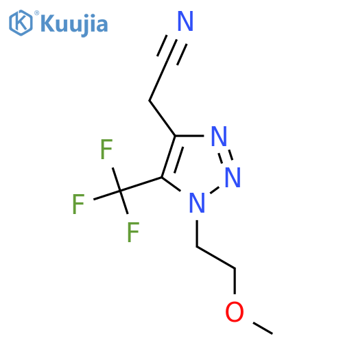2-1-(2-methoxyethyl)-5-(trifluoromethyl)-1H-1,2,3-triazol-4-ylacetonitrile structure