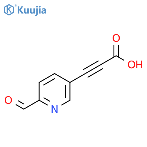 3-(6-formylpyridin-3-yl)prop-2-ynoic acid structure