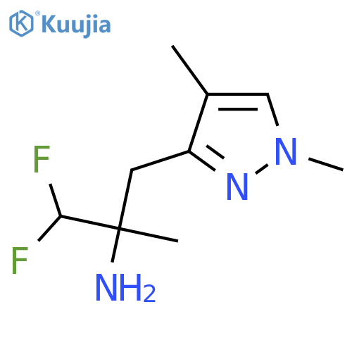 3-(1,4-dimethyl-1H-pyrazol-3-yl)-1,1-difluoro-2-methylpropan-2-amine structure