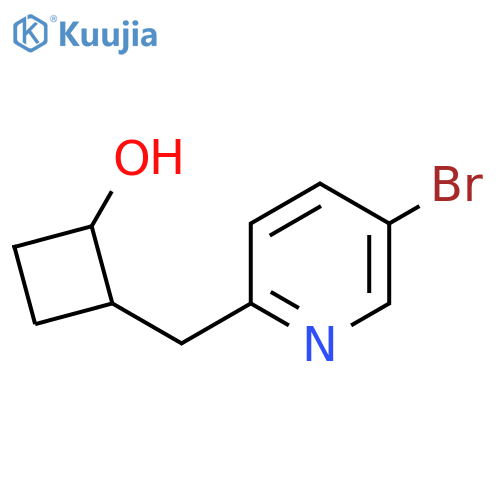 2-(5-bromopyridin-2-yl)methylcyclobutan-1-ol structure
