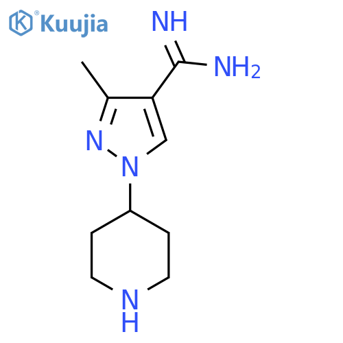 3-methyl-1-(piperidin-4-yl)-1H-pyrazole-4-carboximidamide structure