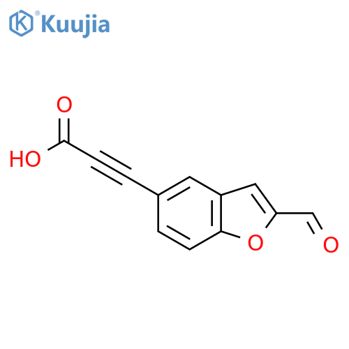 3-(2-formyl-1-benzofuran-5-yl)prop-2-ynoic acid structure