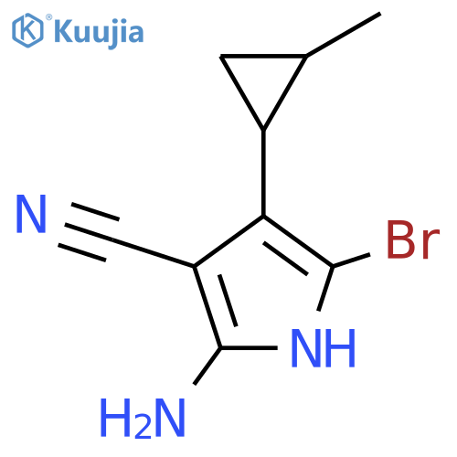 2-amino-5-bromo-4-(2-methylcyclopropyl)-1H-pyrrole-3-carbonitrile structure