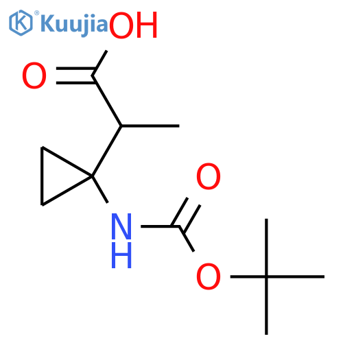 2-(1-{[(Tert-butoxy)carbonyl]amino}cyclopropyl)propanoic acid structure
