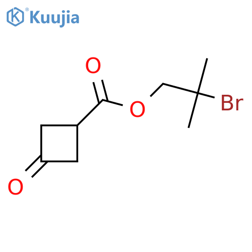 2-bromo-2-methylpropyl 3-oxocyclobutane-1-carboxylate structure