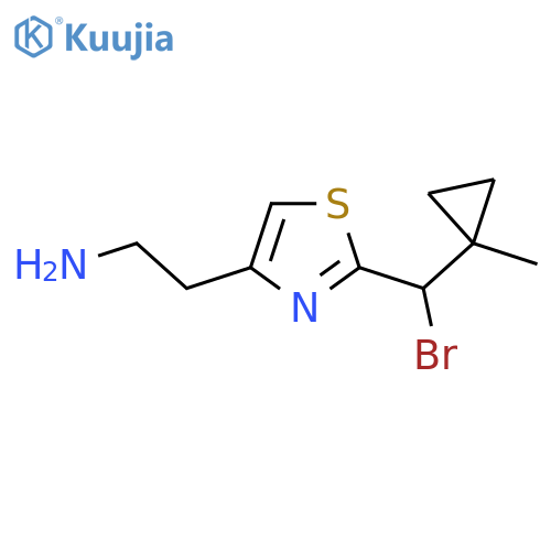 2-{2-bromo(1-methylcyclopropyl)methyl-1,3-thiazol-4-yl}ethan-1-amine structure