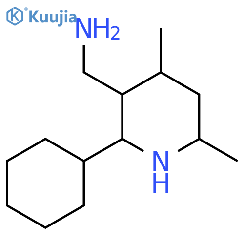 (2-cyclohexyl-4,6-dimethylpiperidin-3-yl)methanamine structure