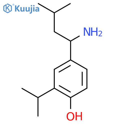 4-(1-amino-3-methylbutyl)-2-(propan-2-yl)phenol structure