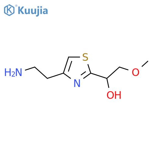 1-4-(2-aminoethyl)-1,3-thiazol-2-yl-2-methoxyethan-1-ol structure