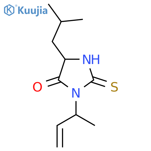 3-(but-3-en-2-yl)-5-(2-methylpropyl)-2-sulfanylideneimidazolidin-4-one structure