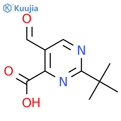 2-tert-butyl-5-formylpyrimidine-4-carboxylic acid structure