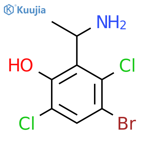 2-(1-aminoethyl)-4-bromo-3,6-dichlorophenol structure