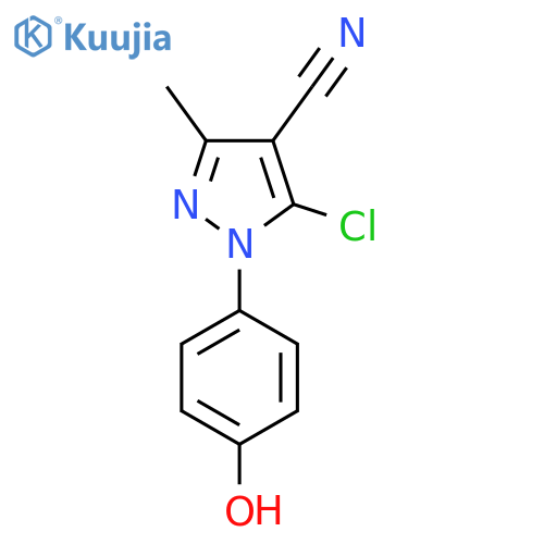 5-chloro-1-(4-hydroxyphenyl)-3-methyl-1H-pyrazole-4-carbonitrile structure
