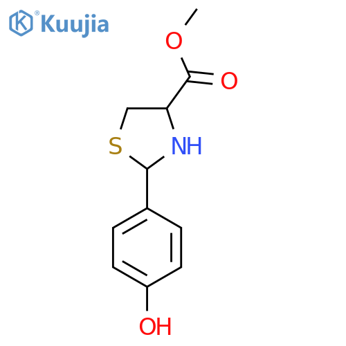 methyl 2-(4-hydroxyphenyl)-1,3-thiazolidine-4-carboxylate structure