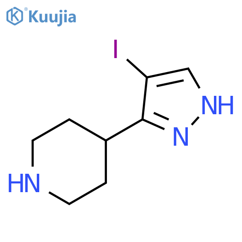 4-(4-iodo-1H-pyrazol-5-yl)piperidine structure