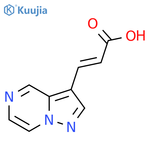(2E)-3-{pyrazolo1,5-apyrazin-3-yl}prop-2-enoic acid structure