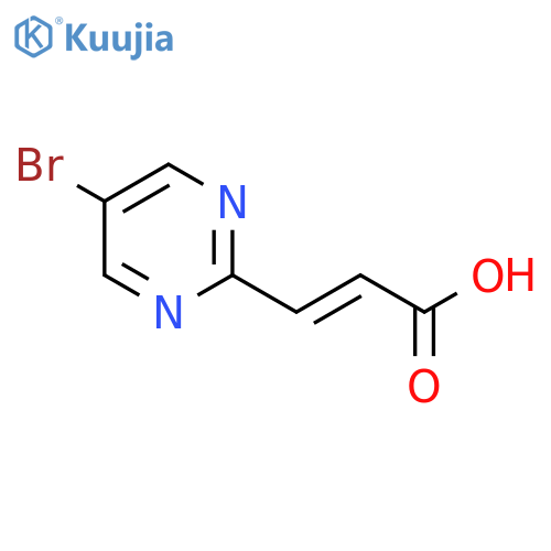 (2E)-3-(5-bromopyrimidin-2-yl)prop-2-enoic acid structure