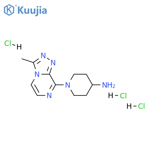 1-{3-methyl-[1,2,4]triazolo[4,3-a]pyrazin-8-yl}piperidin-4-amine trihydrochloride structure