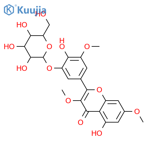Myricetin 3,7,3'-trimethyl ether 5'-O-glucoside structure