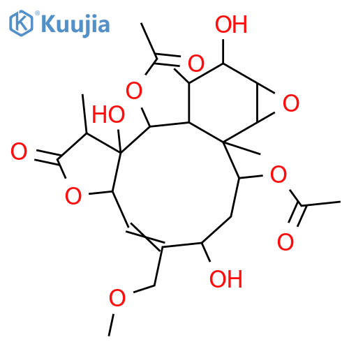 13,14-Epoxy-2,4,8,9,12,16-hexahydroxy-5-briaren-18,7-olide; (2β,4α,5Z,7α,8α,9β,11β,12β,13α,14α,17α)-form, 16-Me ether, 2,9-di-Ac structure