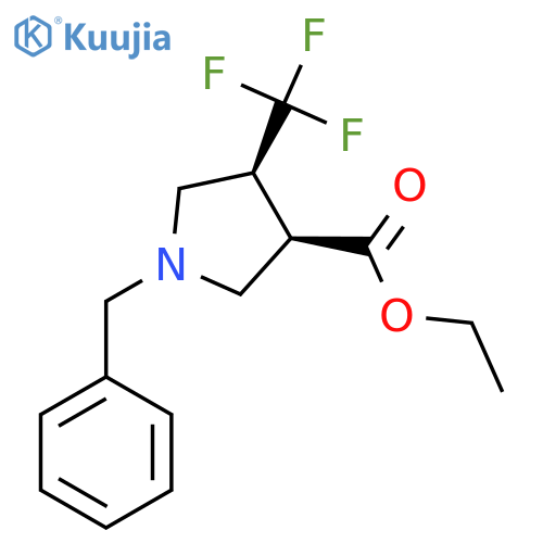 ethyl cis-1-benzyl-4-(trifluoromethyl)pyrrolidine-3-carboxylate structure
