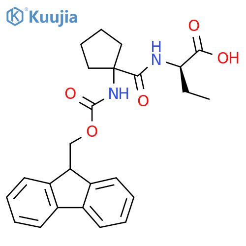 (2R)-2-{1-({(9H-fluoren-9-yl)methoxycarbonyl}amino)cyclopentylformamido}butanoic acid structure
