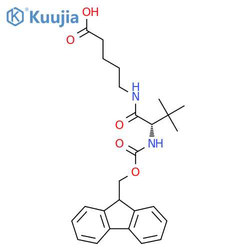 5-(2S)-2-({(9H-fluoren-9-yl)methoxycarbonyl}amino)-3,3-dimethylbutanamidopentanoic acid structure