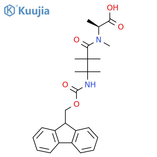 (2S)-2-3-({(9H-fluoren-9-yl)methoxycarbonyl}amino)-N,2,2,3-tetramethylbutanamidopropanoic acid structure