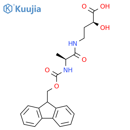 (2S)-4-(2S)-2-({(9H-fluoren-9-yl)methoxycarbonyl}amino)propanamido-2-hydroxybutanoic acid structure
