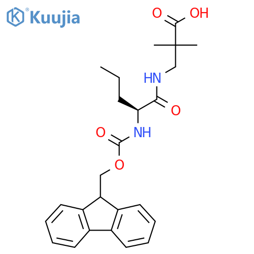 3-(2S)-2-({(9H-fluoren-9-yl)methoxycarbonyl}amino)pentanamido-2,2-dimethylpropanoic acid structure