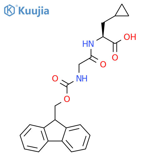 (2S)-3-cyclopropyl-2-2-({(9H-fluoren-9-yl)methoxycarbonyl}amino)acetamidopropanoic acid structure