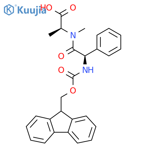 (2S)-2-(2R)-2-({(9H-fluoren-9-yl)methoxycarbonyl}amino)-N-methyl-2-phenylacetamidopropanoic acid structure