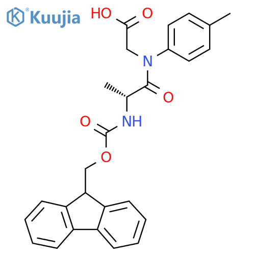 2-(2R)-2-({(9H-fluoren-9-yl)methoxycarbonyl}amino)-N-(4-methylphenyl)propanamidoacetic acid structure