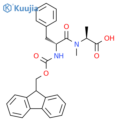 (2S)-2-(2R)-2-({(9H-fluoren-9-yl)methoxycarbonyl}amino)-N-methyl-3-phenylpropanamidopropanoic acid structure
