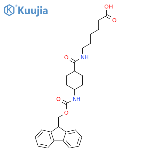 6-{(1r,4r)-4-({(9H-fluoren-9-yl)methoxycarbonyl}amino)cyclohexylformamido}hexanoic acid structure
