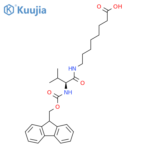 8-(2S)-2-({(9H-fluoren-9-yl)methoxycarbonyl}amino)-3-methylbutanamidooctanoic acid structure